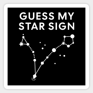 Guess My Star Sign – Pisces Zodiac, Astrology Constellation - White Print Magnet